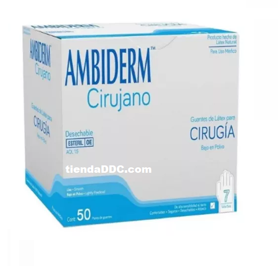 Guante esteril Ambiderm Cirugia en bolsa /50