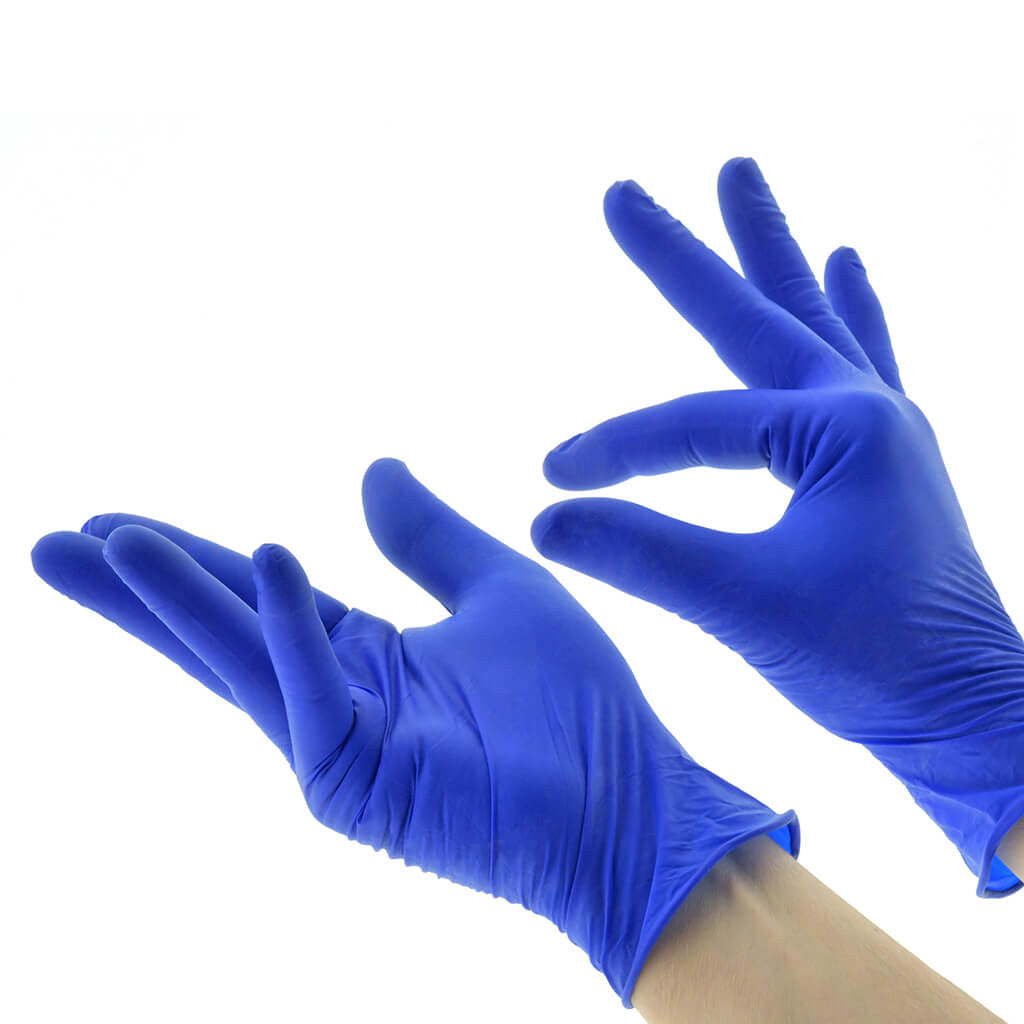 Guantes Wident Latex Sin Polvo Azul Obsccuro C/100