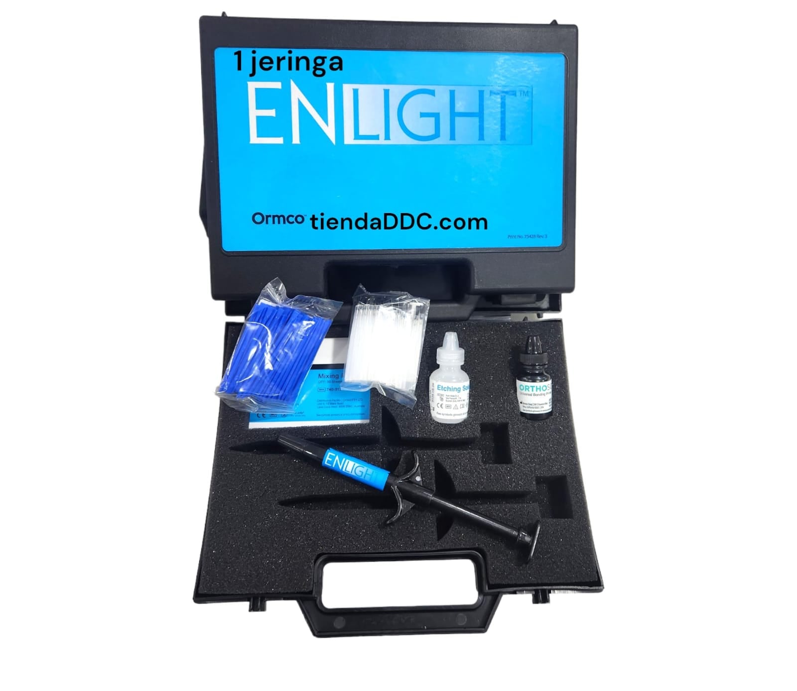 Tienda DDC - ORMCO - ORTO - Estuche Resina Enlight 1 jeringa + Adhesivo Ormco + Ácido Ormco | TiendaDDC.com