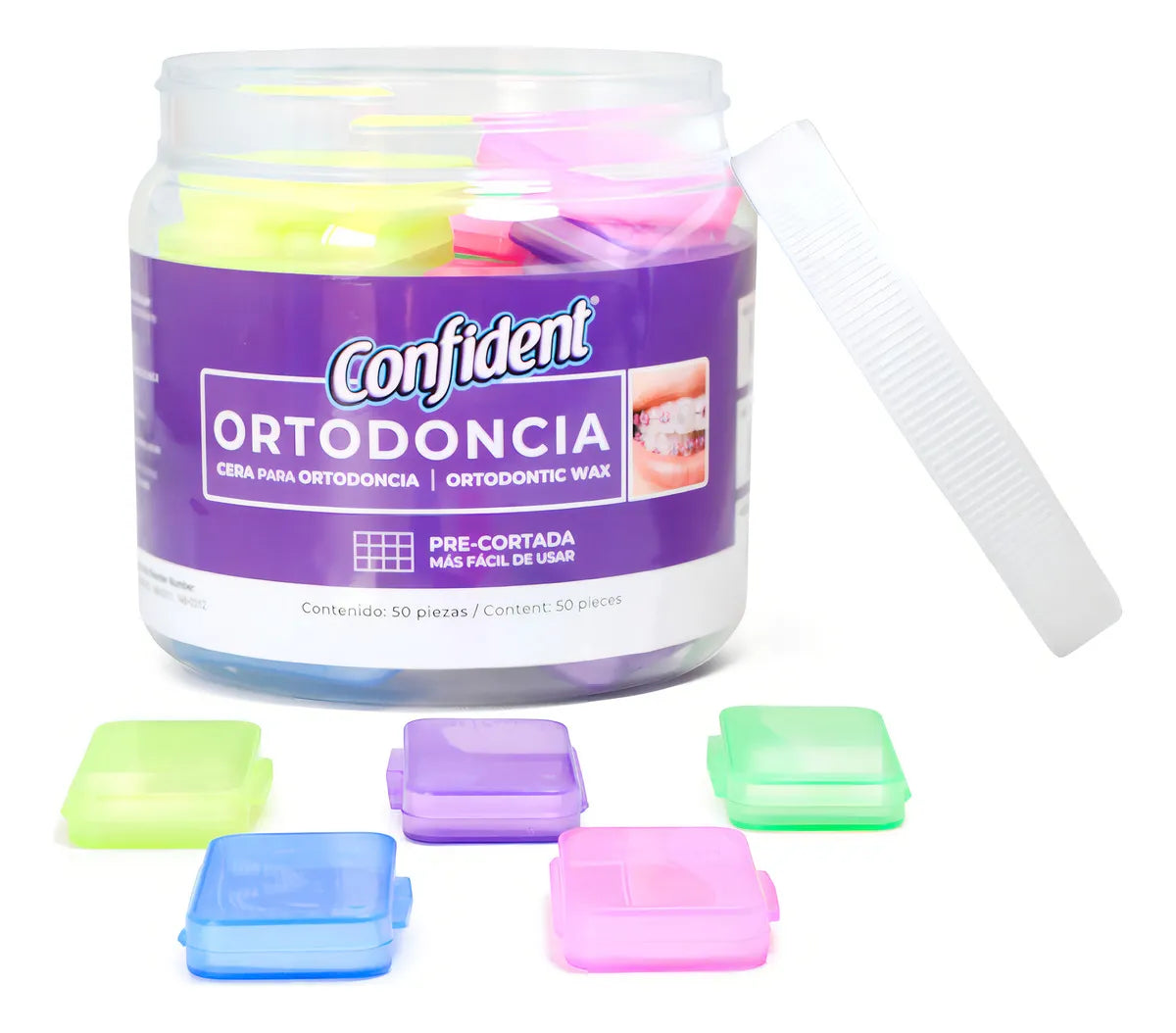 Bote Con Cera Para Brackets Ortodoncia Confident 50 Pzas