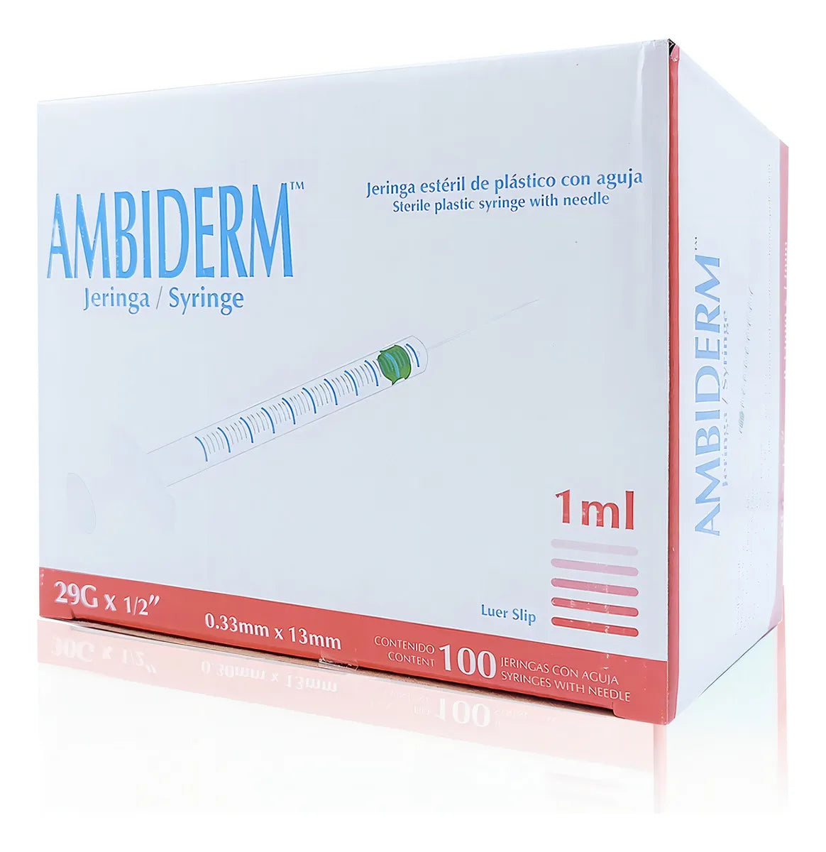 Jeringa Desechable Ambiderm 1ml C/aguja 29gx13mm 100pz 1 Ml