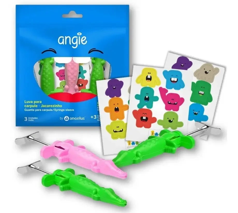 7898078650974 - Tienda DDC - Guante Carpule Cocodrilo Angelus Odontopediatria 3 Pzas | TiendaDDC.com