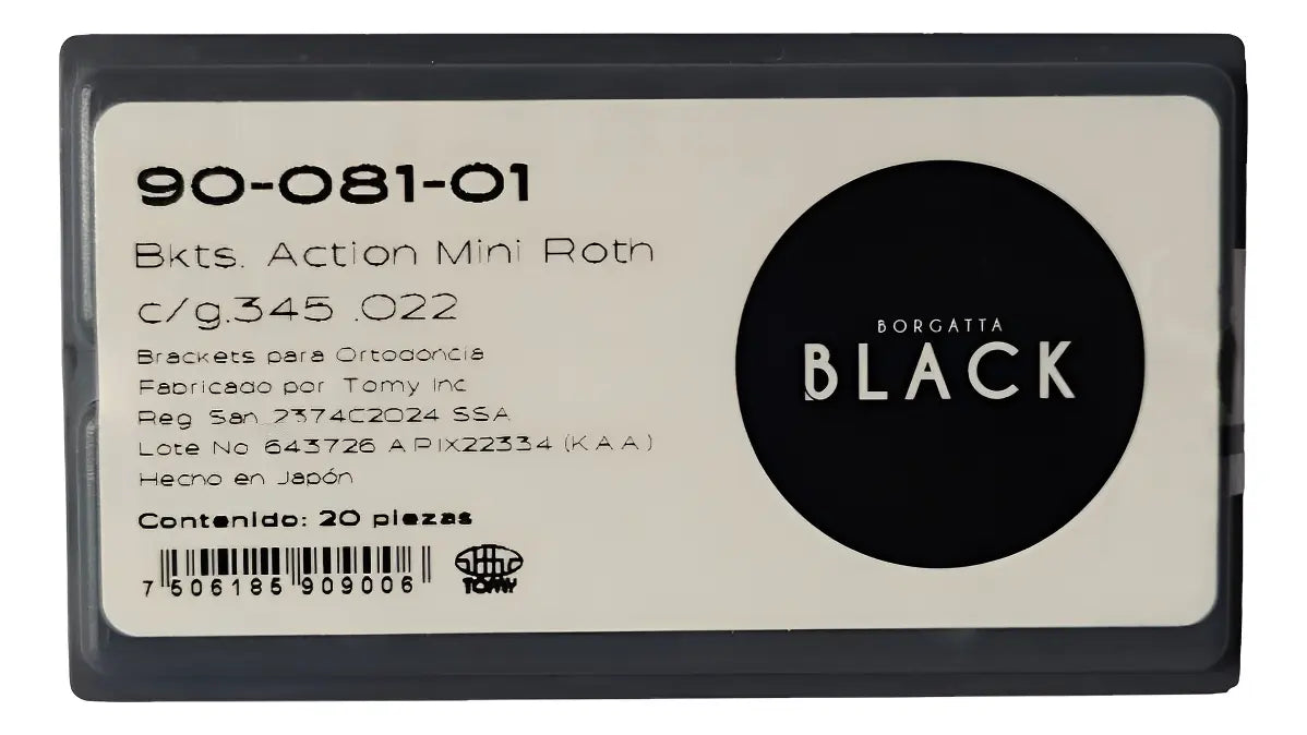 7506185909006 - BORGATTA - ORTO - Bracktes Borgatta Black Action Mini Torque Roth .022 | TiendaDDC.com