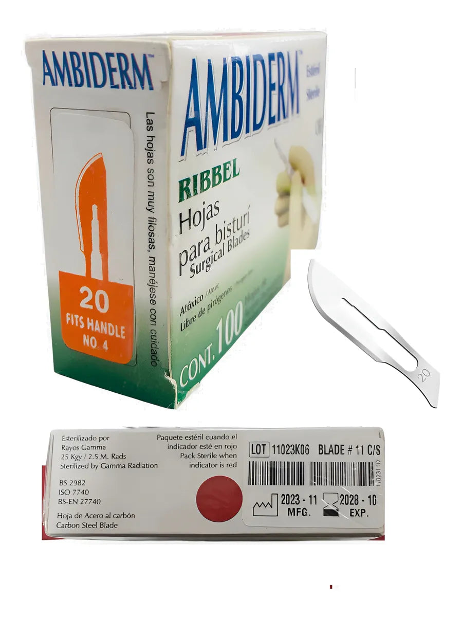 HOJA PARA BISTURI Ambiderm Acero al carbon