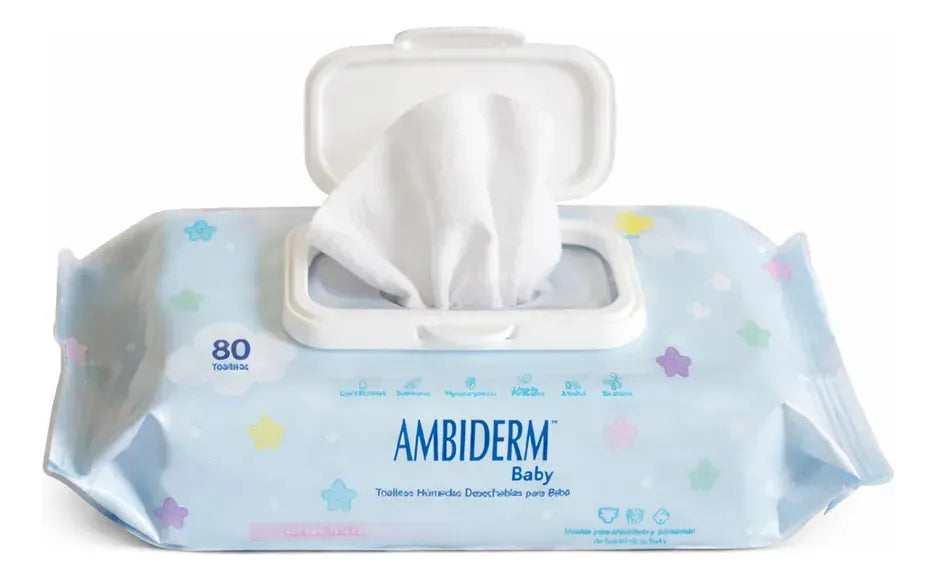 7502224247740 - AMBIDERM - Toallas Húmedas Desechables Abrefacil Ambiderm 80pz | TiendaDDC.com