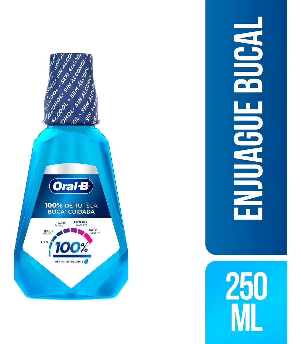 7500435179980 - ORAL-B - Enjuague Bucal Oral-b 100% Menta Refrescante 250ml | TiendaDDC.com