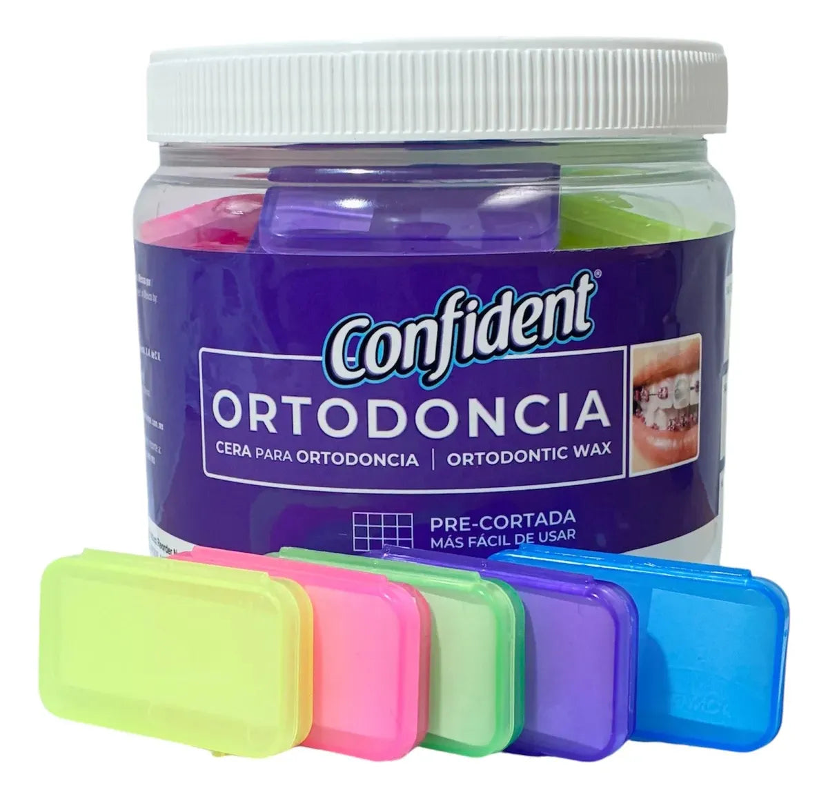 Bote Con Cera Para Brackets Ortodoncia Confident 50 Pzas