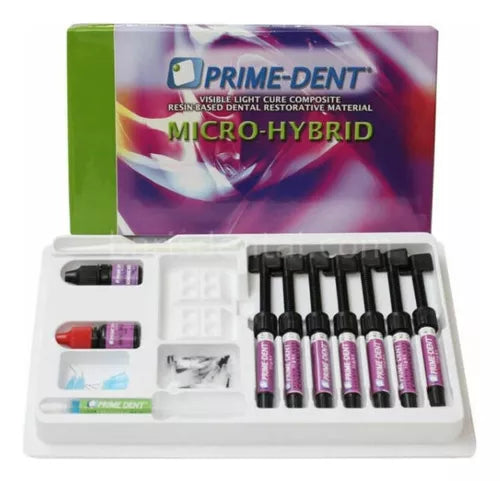 KIT 7 RESINAS MICRO HIBRIDAS acido bond Prime Dent