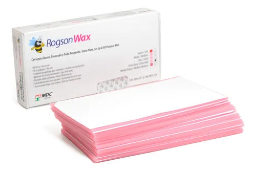 Cera Bases Rodillos Dental Rosa Rogsonwax Dura 1/2lb