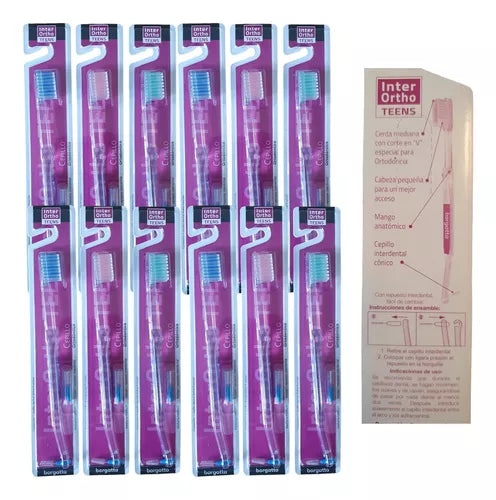 7506185928519 - BORGATTA - CEPILLOS INTER ORTHO TEENS Borgatta Caja Master 8 pzas 96 cepillos | TiendaDDC.com