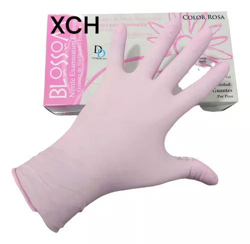 Guantes Nitrilo Rosa Blossom 100pz
