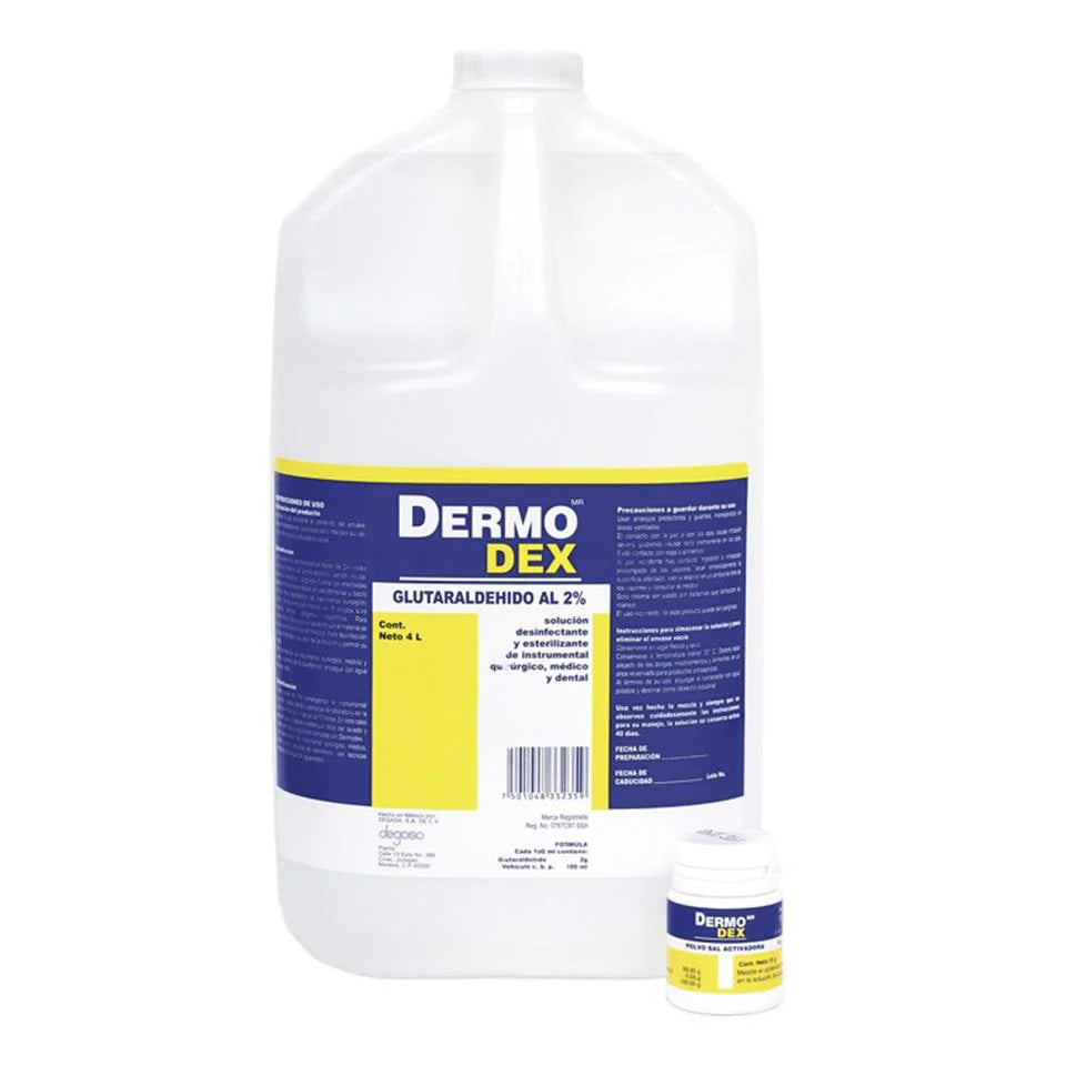 Dermo Dex Desinfectantes Glutaraldehído al 2%. Con activador en polvo