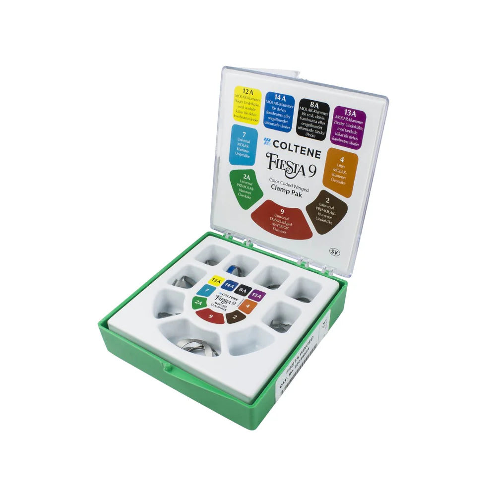 Tienda DDC - COLTENE - RESTA - Kit de Grapas Hygienic Fiesta Coltene Estuche Metalico CON ALETAS | TiendaDDC.com