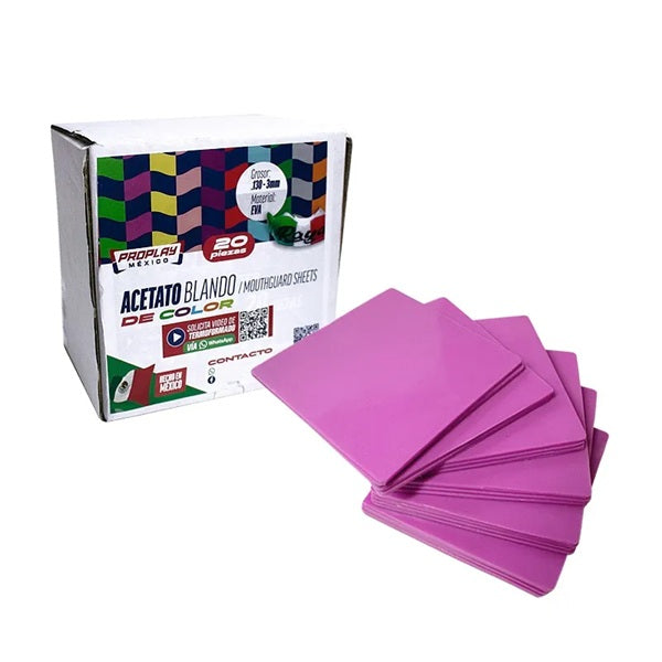 Guardas Acetato Blando Proplay Rosa Puro .130 Deportivas 20pz