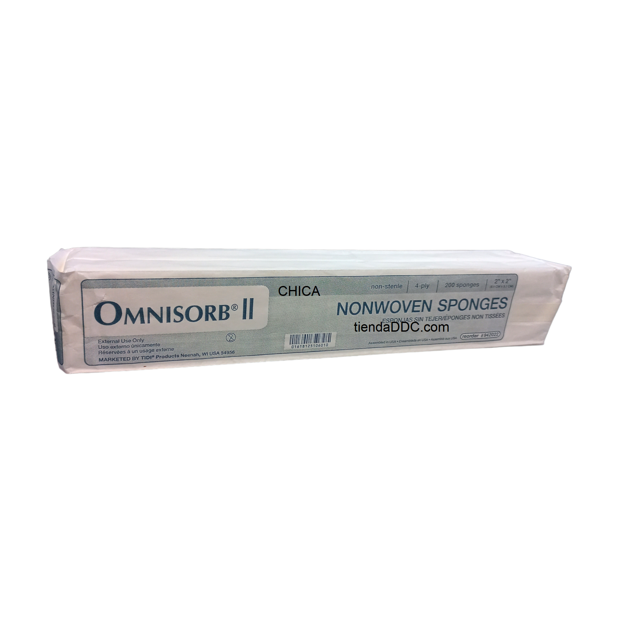 01618125106010 - Tienda DDC - CLINICA - Gasas Omnisorb ll chica 5cm x 5cm Caja Master con 25 pzas | TiendaDDC.com