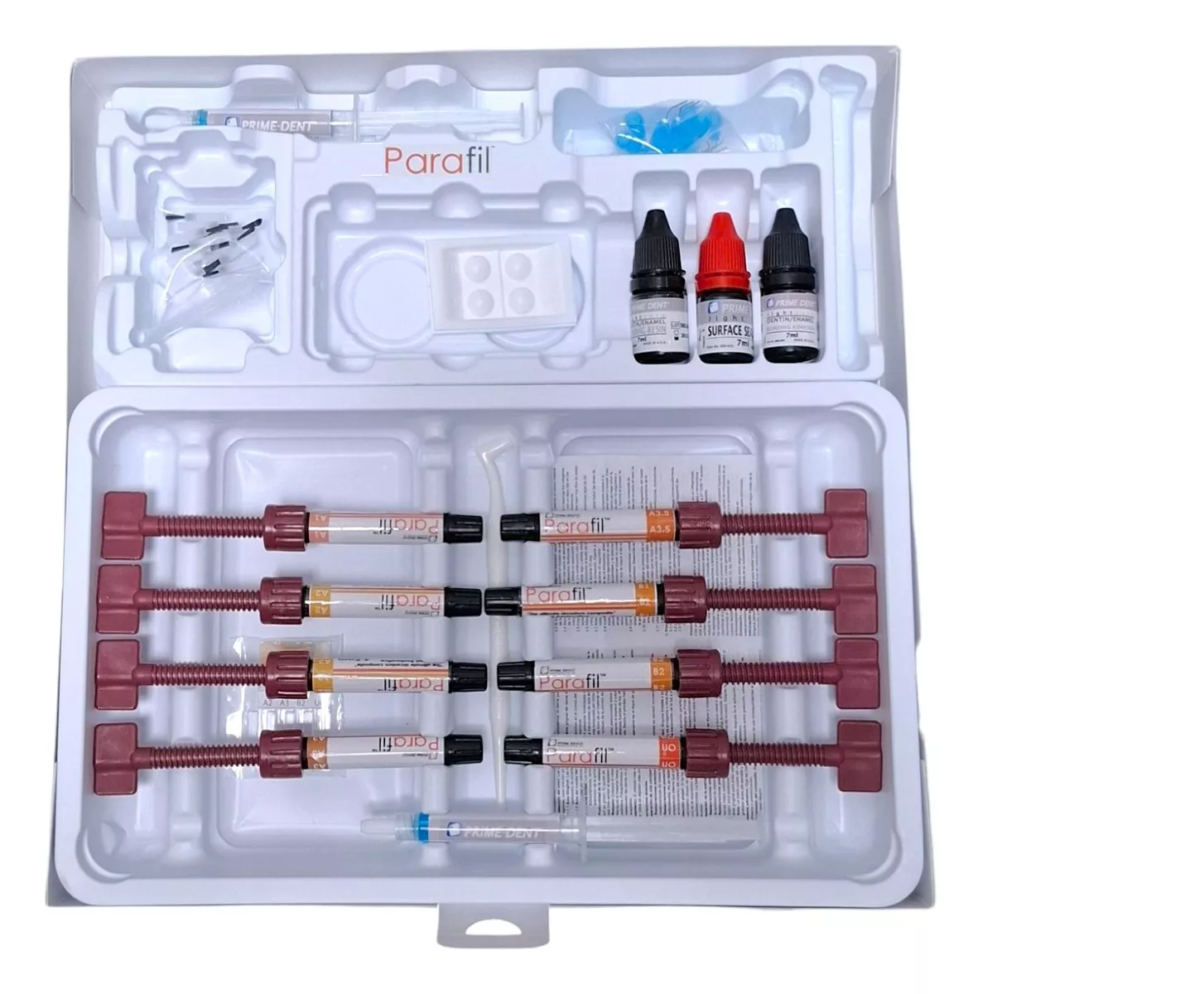 Kit De Resina Dental Parafil Lab 10 Jeringas + 15 Stains