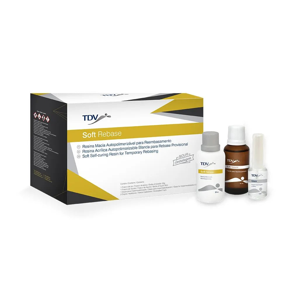 Resina Acrilica soft rebase provicional dental blnada tdv