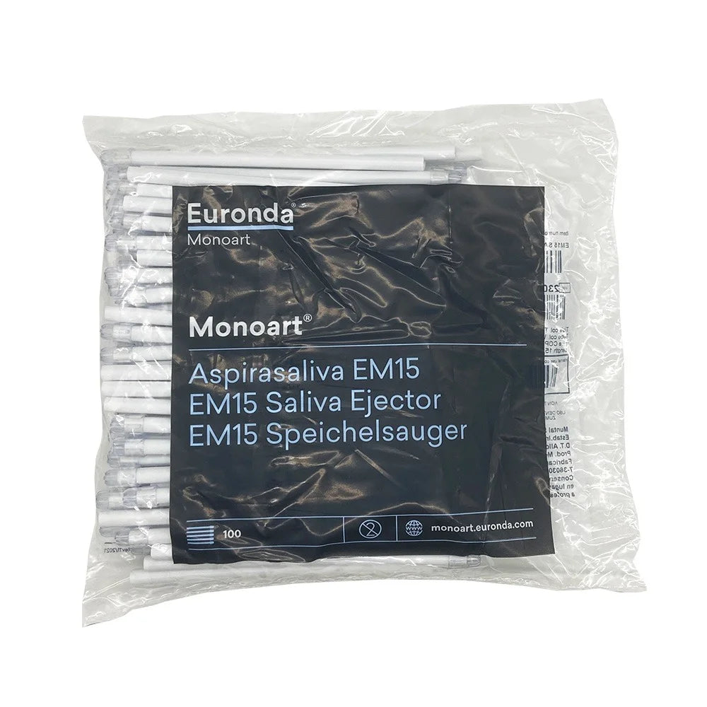 Tienda DDC - Euronda - Eyector De Saliva Succió Desechable 100 Piezas Dental Canula | TiendaDDC.com