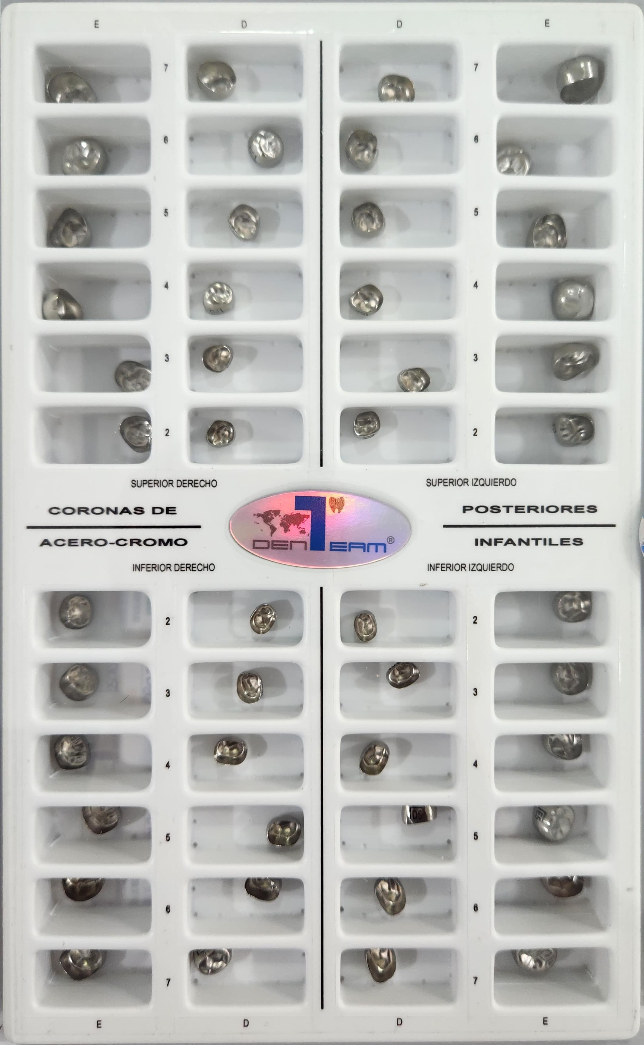 CORONAS ACERO COROMO INFANTILES DenTeam