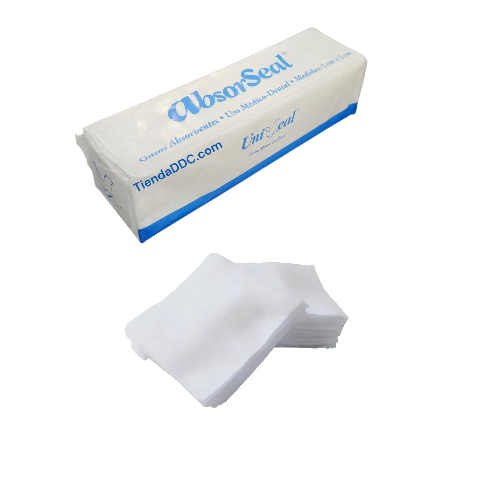 Gasas De Tela No Tejida Uniseal Absorseal Tipo Esponja 5x5cm