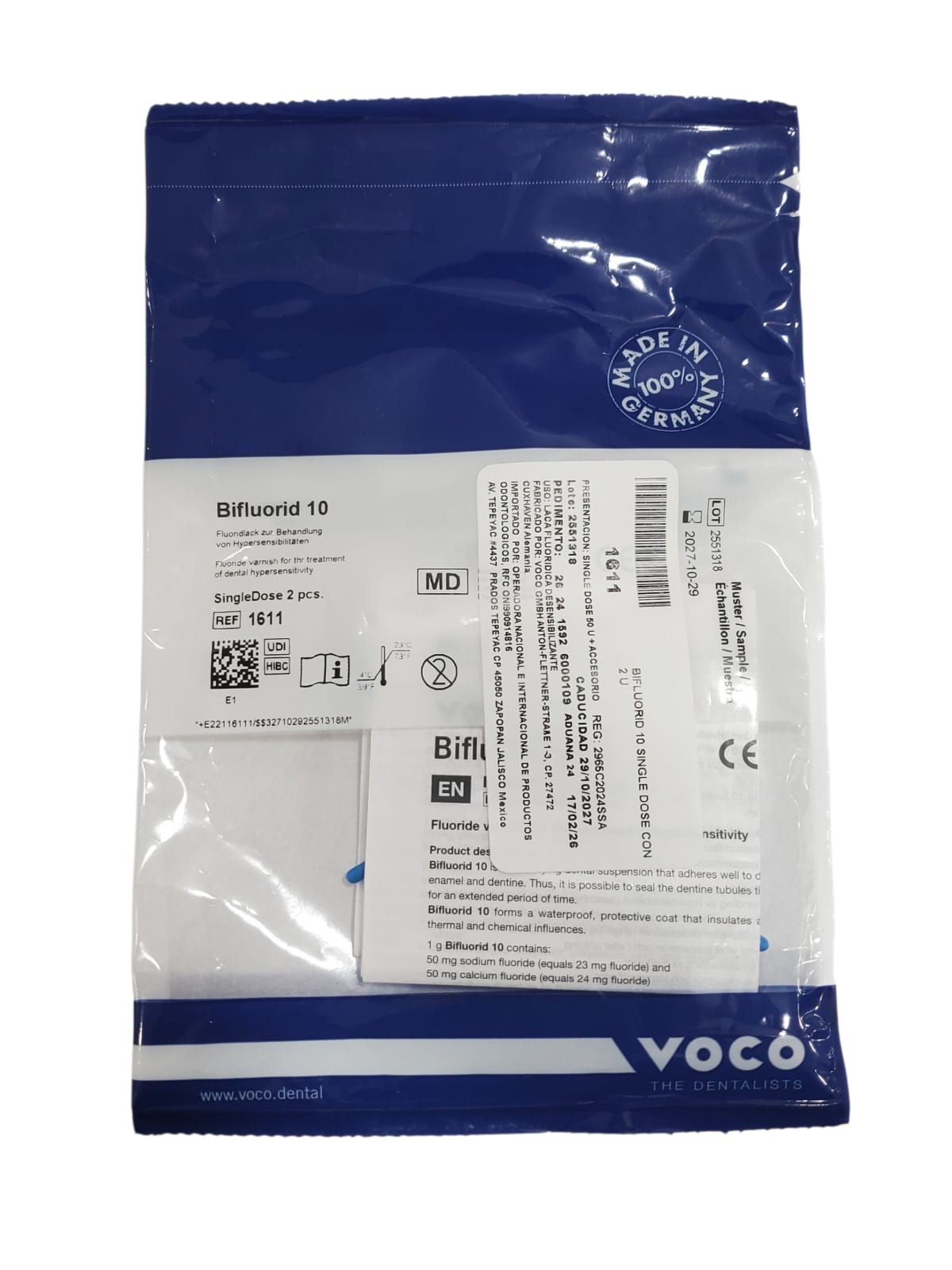 Tienda DDC - VOCO - CLINICA - Bifluorid 10 Voco Desensibilizante Singledose 2 sobres | TiendaDDC.com