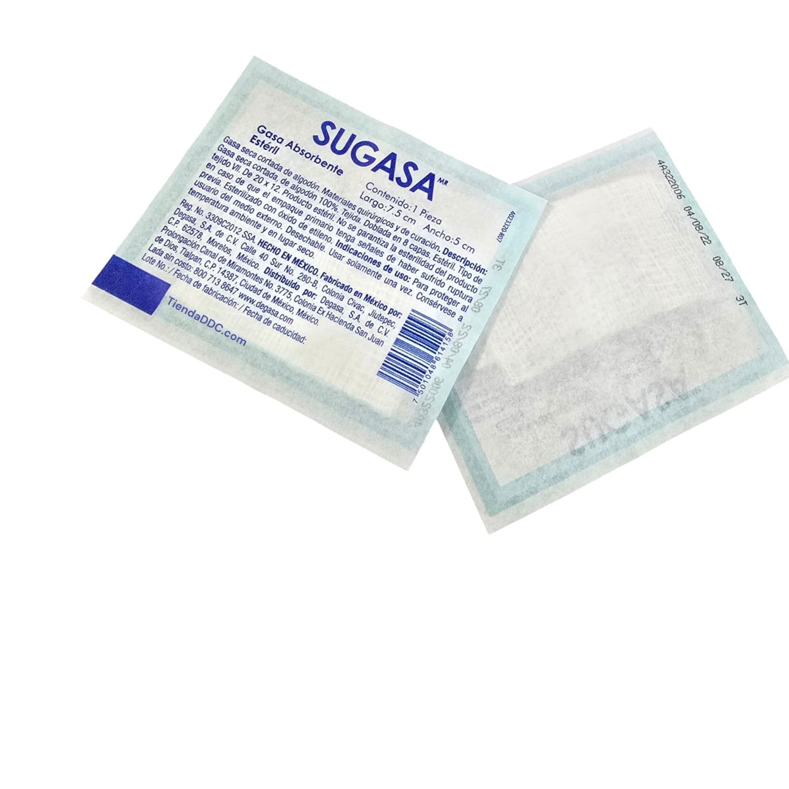 Gasa Esteril Sugasa Gasa 7.5cmx5cm - 100 Sobres