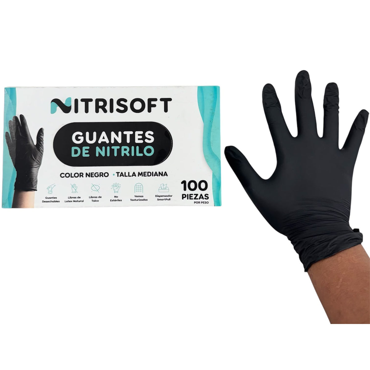 Tienda DDC - Tienda DDC - GUANTES - Guantes De Nitrilo soft Color Negro Nitrisoft 100pz | TiendaDDC.com