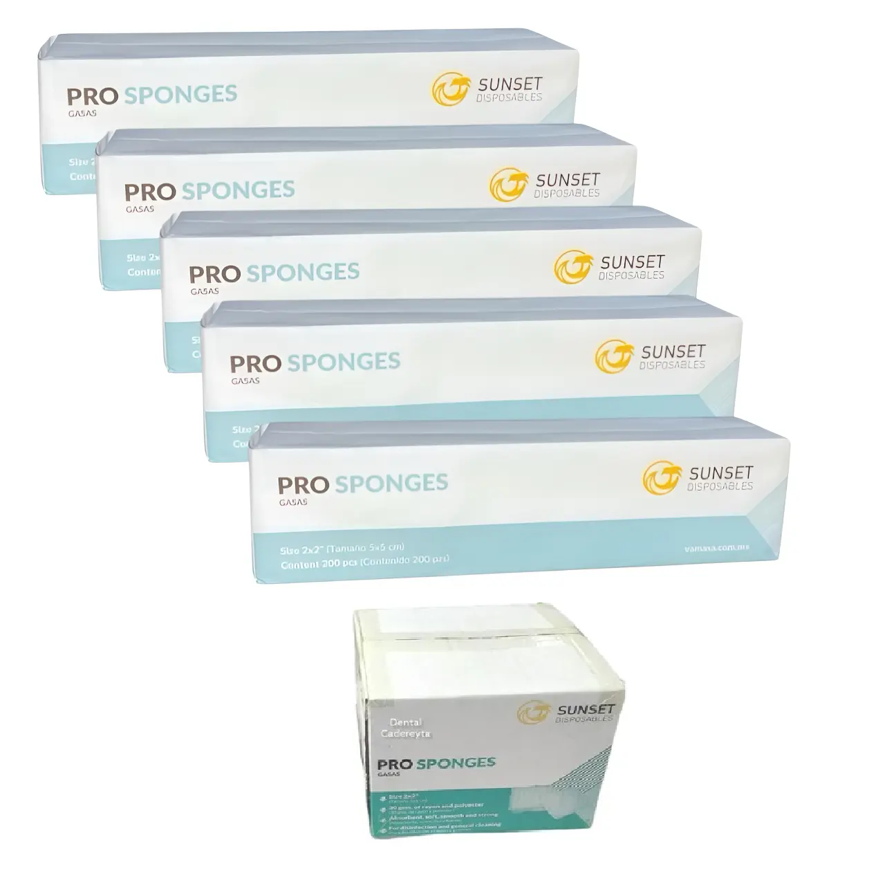 GASAS suset 5*5cm 2*2" GASA DENTAL espenja Caja Master con 25 pzas - 5000 gasas