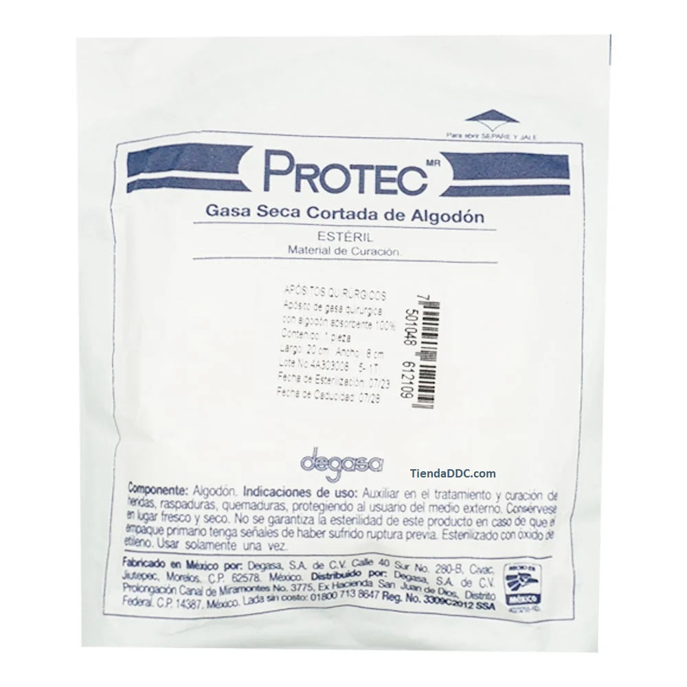 APOSITO PROTEC GASA ESTERIL 20CM X 8CM PIEZA
