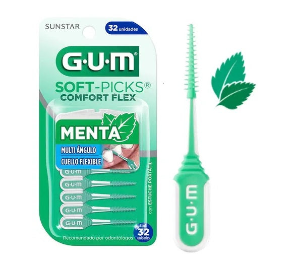 Palillos Dentales Gum Soft-picks Comfort Flex Menta 32 Palillos