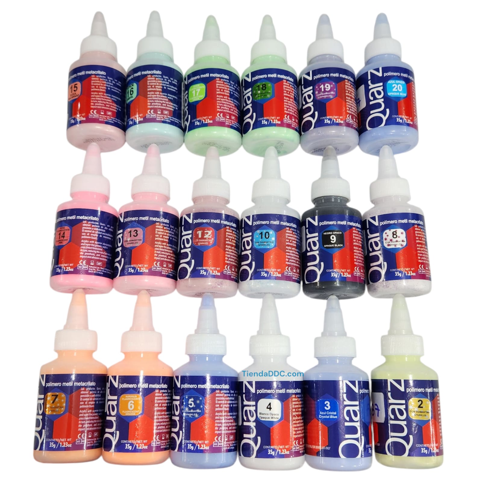 Acrílico Autocurable Quarz Colores 35gr