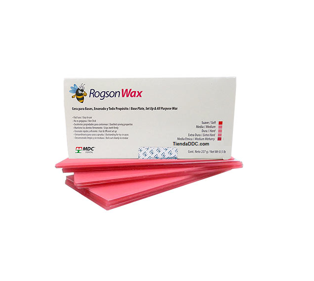 Cera Base Dental Rogson Wax Rosa Dura