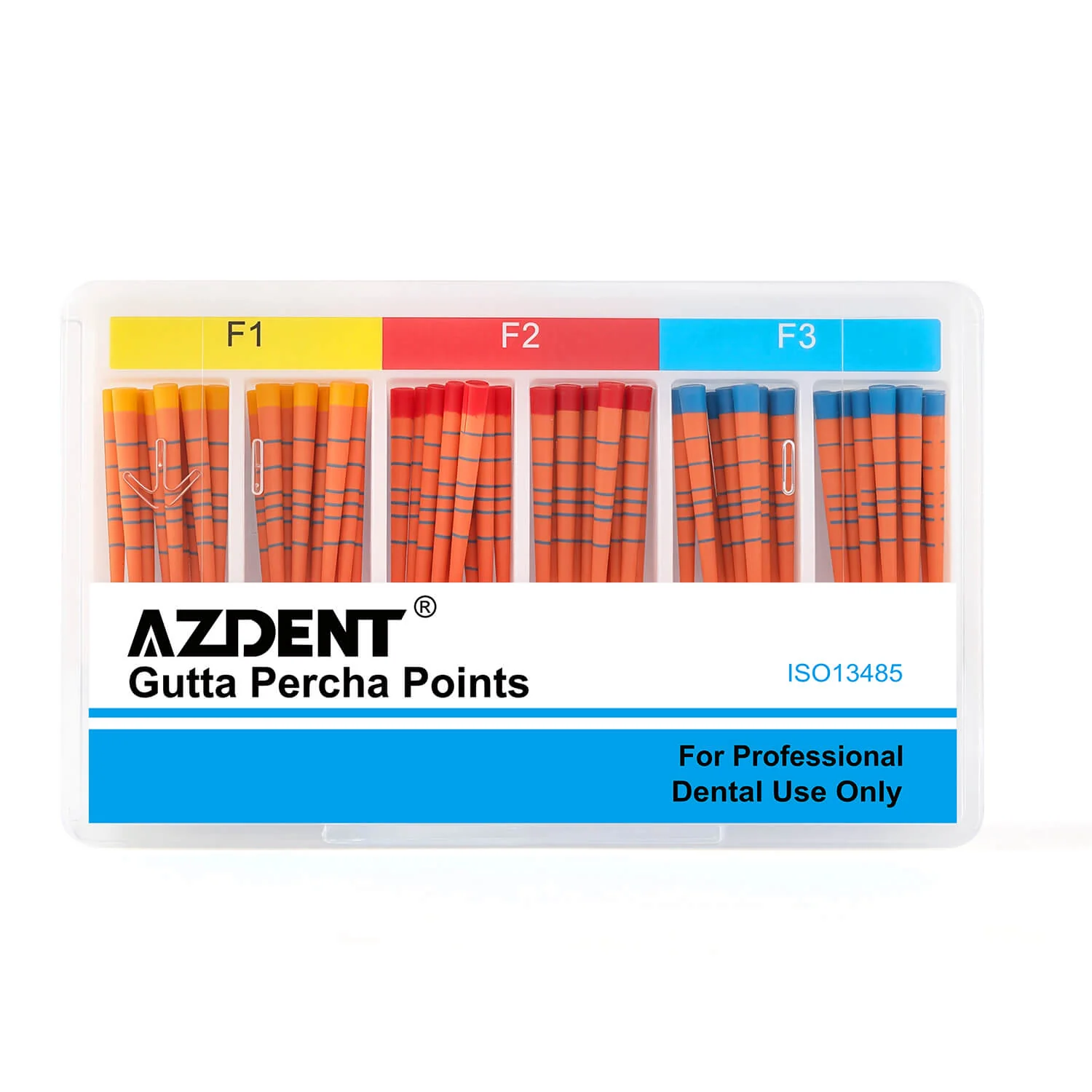 Puntas De Guttapercha F1 F2 F3 Azdent Con Medida 60pz