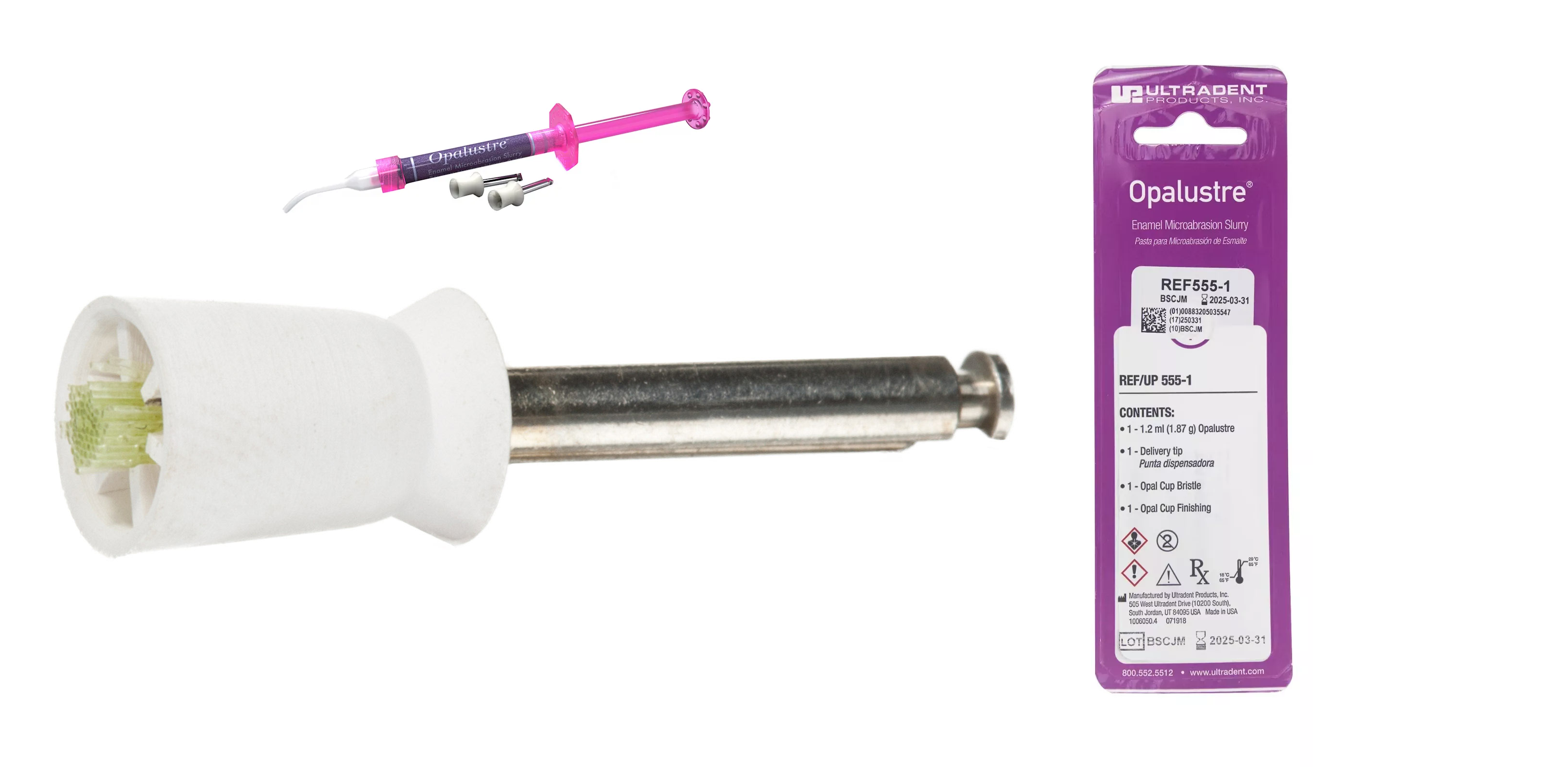 Opalustre y OpalCups Pasta de abrasión química y mecánica