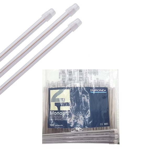Tienda DDC - Euronda - Eyector De Saliva Succió Desechable 100 Piezas Dental Canula | TiendaDDC.com