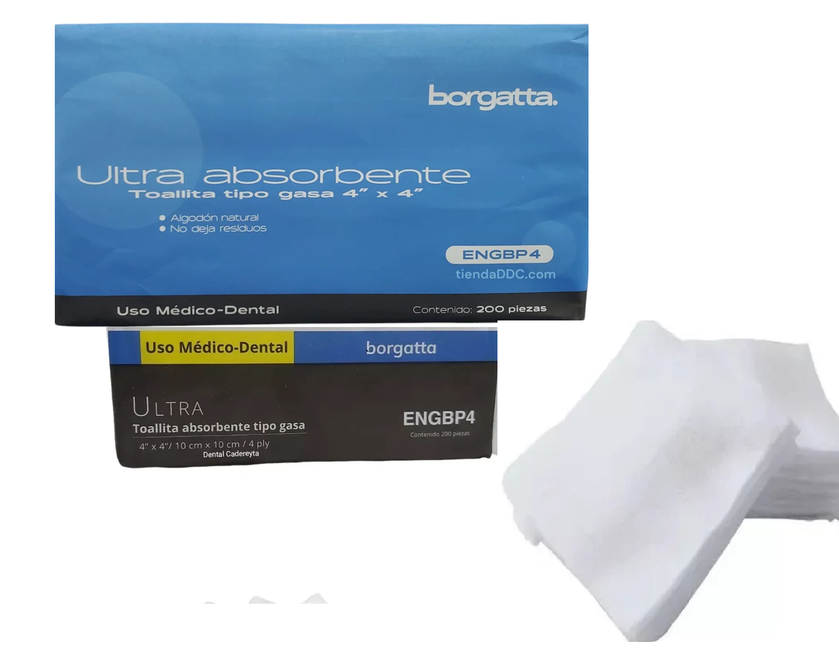 Gasa de Esponja 4x4 PLG (10x10 Cm) Borgatta