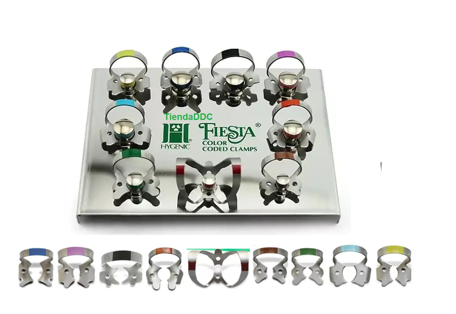 Kit de Grapas Hygienic Fiesta Coltene Estuche Metalico CON ALETAS