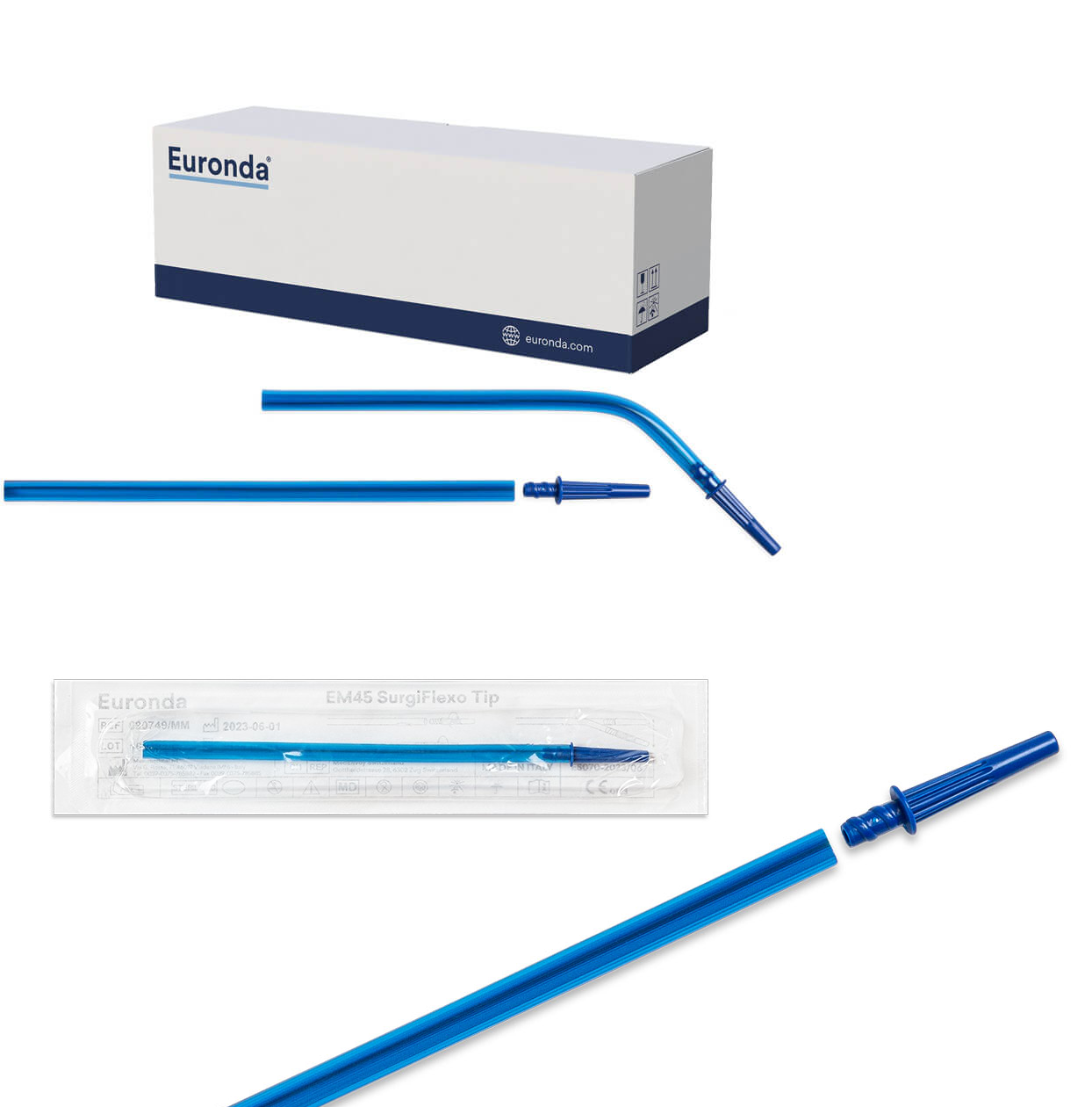 Tienda DDC - Euronda - CIRUGIA - Cánula estéril flexible EM45 Surgiflexo Tip 3 pzas | TiendaDDC.com