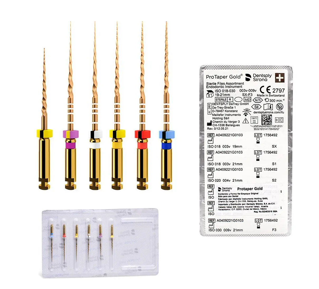 Tienda DDC - DENTSPLY - ENDO - kit Limas endodoncia Protaper Gold 21Mm SX S1 S2 F1 F2 F3 | TiendaDDC.com