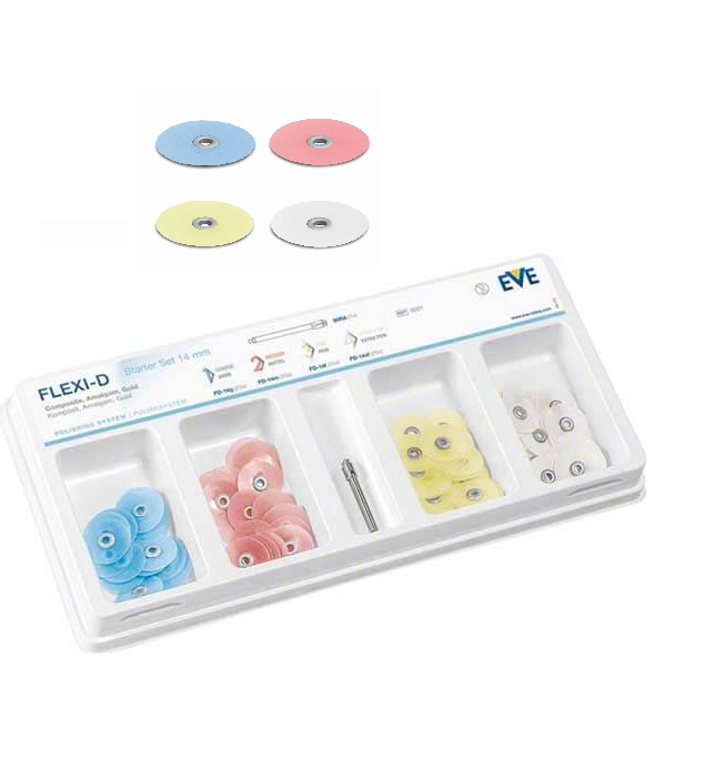 Tienda DDC - Tienda DDC - RESTA - 100 DISCOS DE PULIDO y Acabado dental FLEXI-D + mandril | TiendaDDC.com