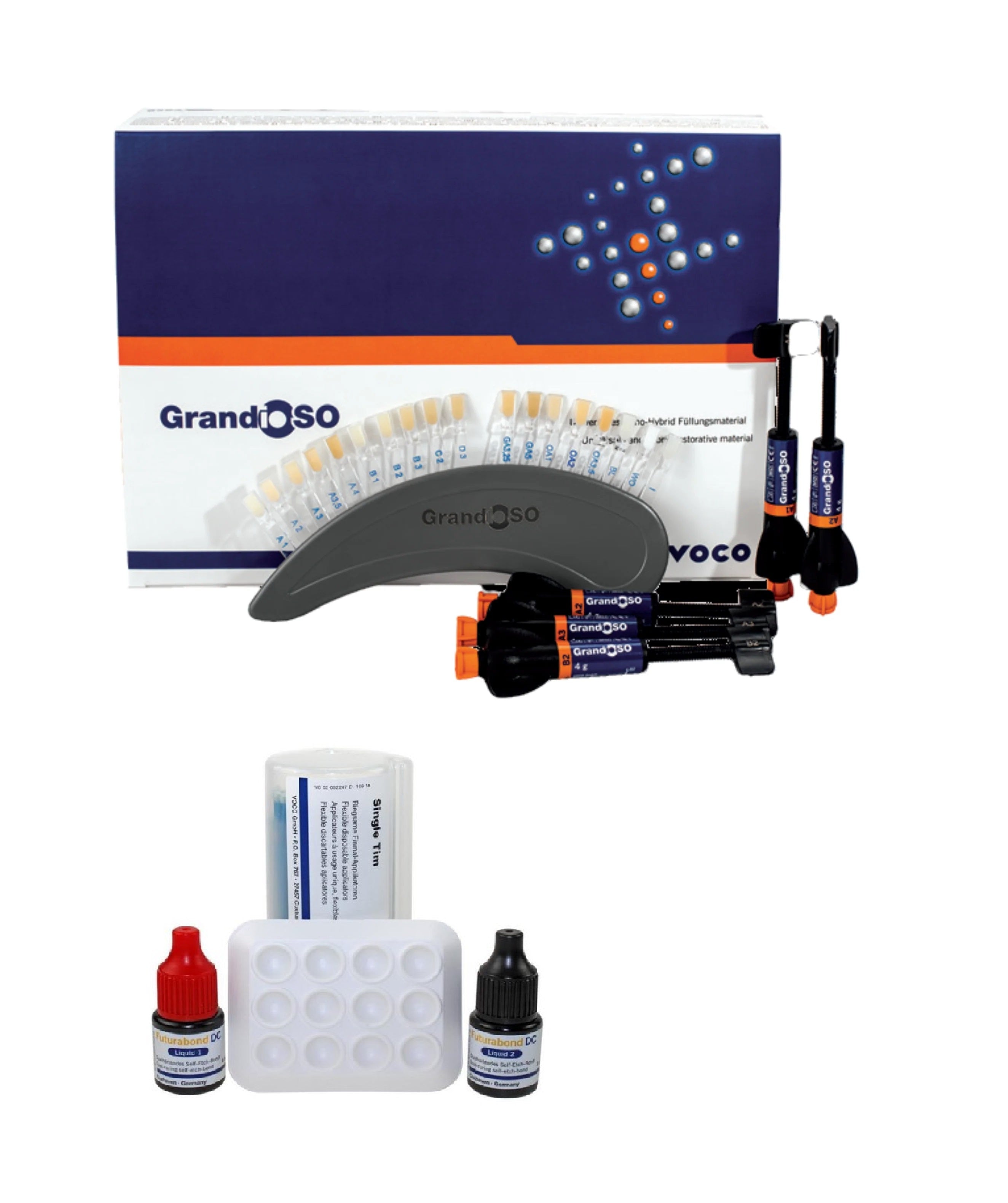 Tienda DDC - VOCO - RESINAS - Kit 5 Jeringas Resina Dental Grandioso 4gr Voco + Futurabond DC | TiendaDDC.com