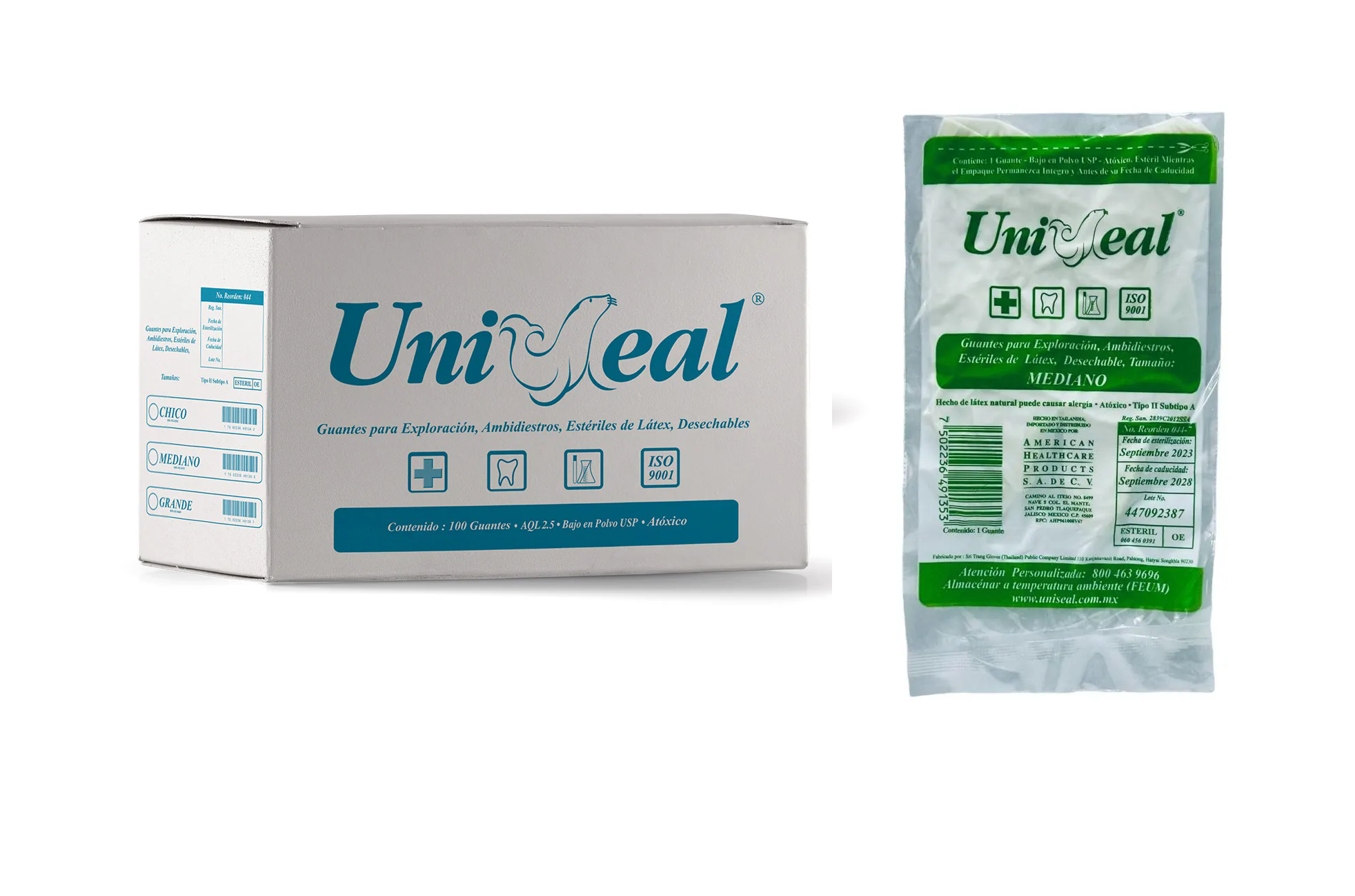 Tienda DDC - UniSeal - GUANTES - Guante Esteril de Latex Uniseal | TiendaDDC.com