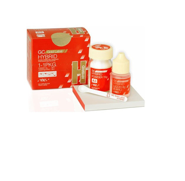 Cemento de ionómero de vidrio híbrido GC Gold Label