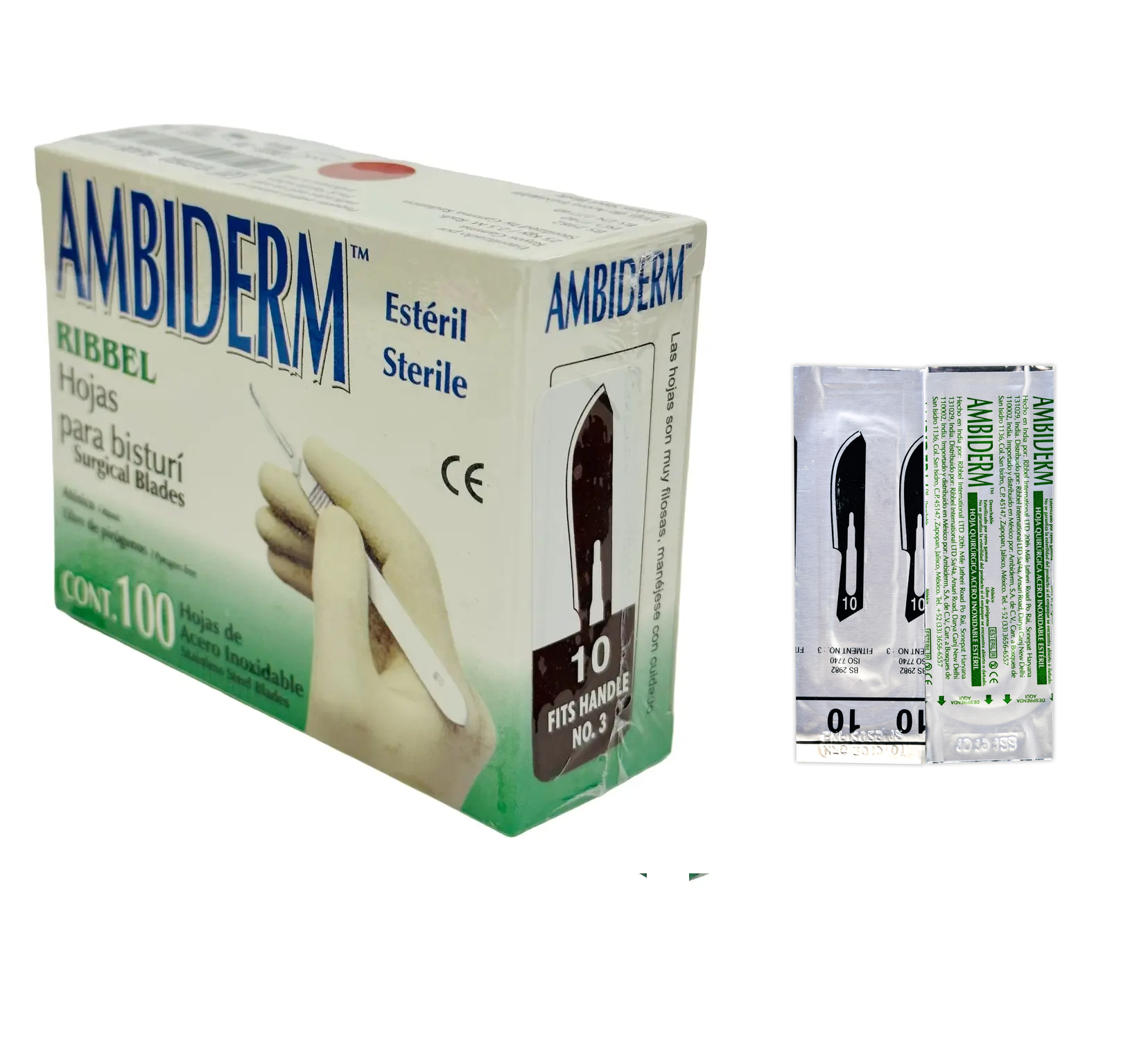 HOJA PARA BISTURI Ambiderm Acero inixidable RIBBEL