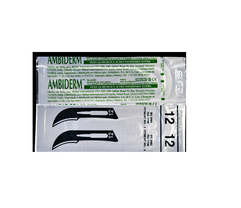 HOJA PARA BISTURI Ambiderm Acero inixidable RIBBEL