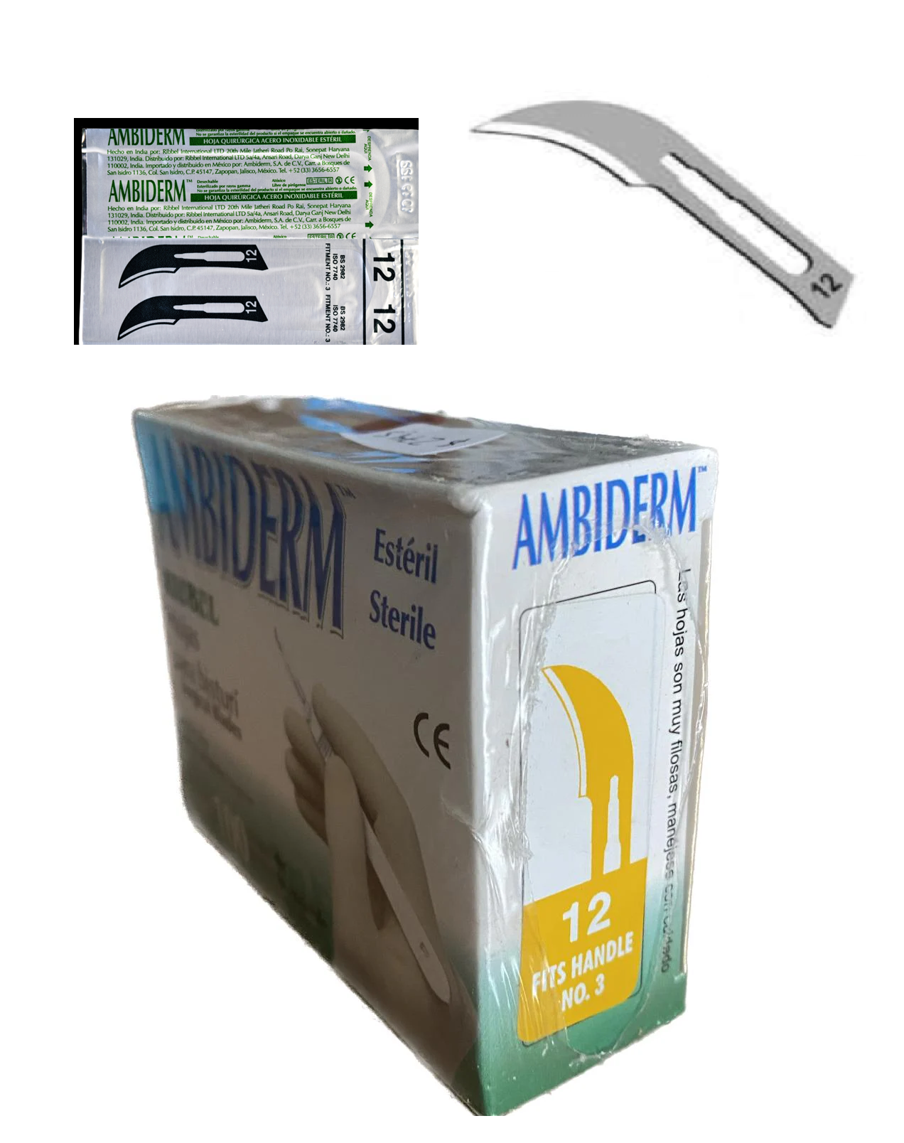 HOJA PARA BISTURI Ambiderm Acero inixidable RIBBEL