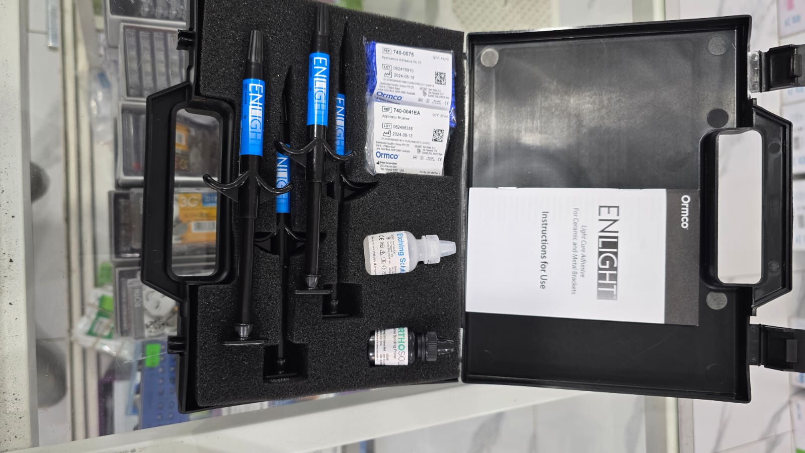 ESTUCHE ENLIGHT 4 RESINAS ORTODONCIA ACIDO ADHESIVO Ortho Solo Ormco