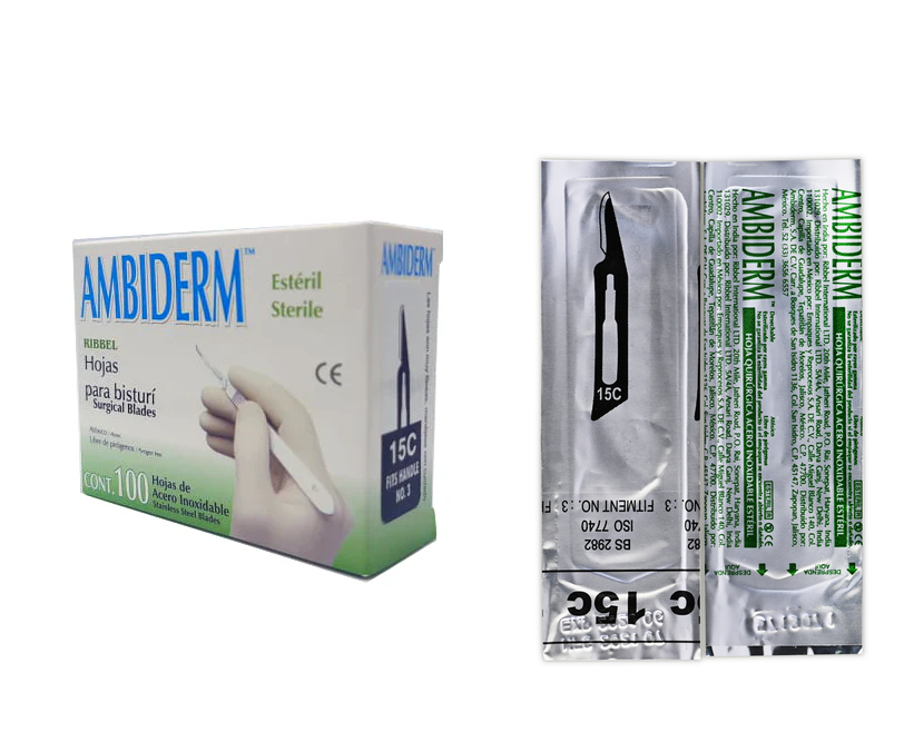 HOJA PARA BISTURI Ambiderm Acero inixidable RIBBEL