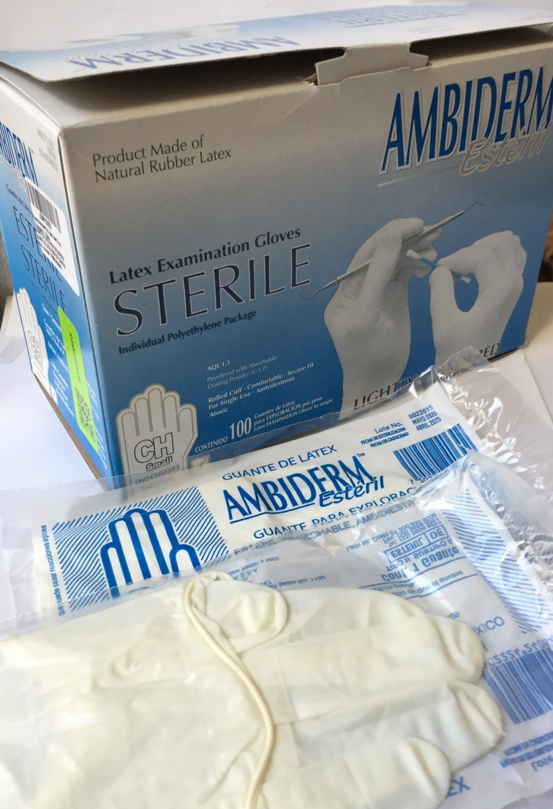 GUANTE DE LATEX ESTERIL Ambiderm 100pz