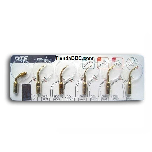 Kit De Puntas Cavitron Para Escariador Ultrasónico Dte C/6 doradas